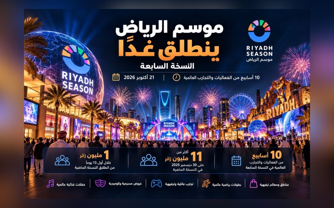 موسم الرياض ينطلق غدًا بنسخته السابعة بعد نجاح استقطاب أكثر من 11 مليون زائر في 2025